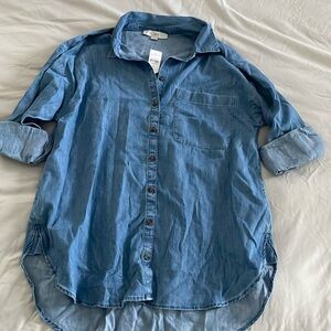 LOFT Jean Button Shirt Women’s Medium NWT